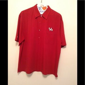 RED ANTIGUA SHIRT WITH U OF H LOGO